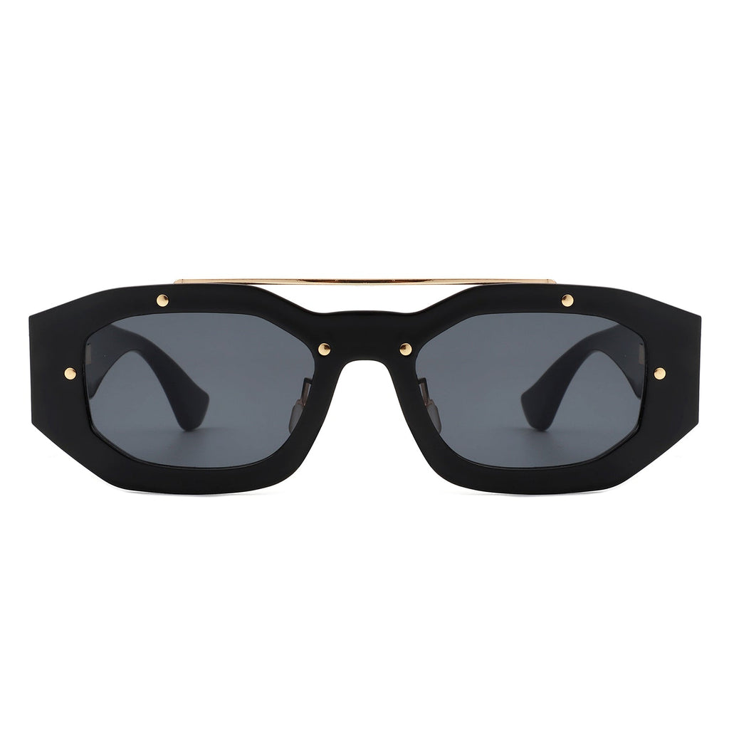 Xanadusk- Geometric Retro Irregular Brow-Bar Square Fashion Sunglasses