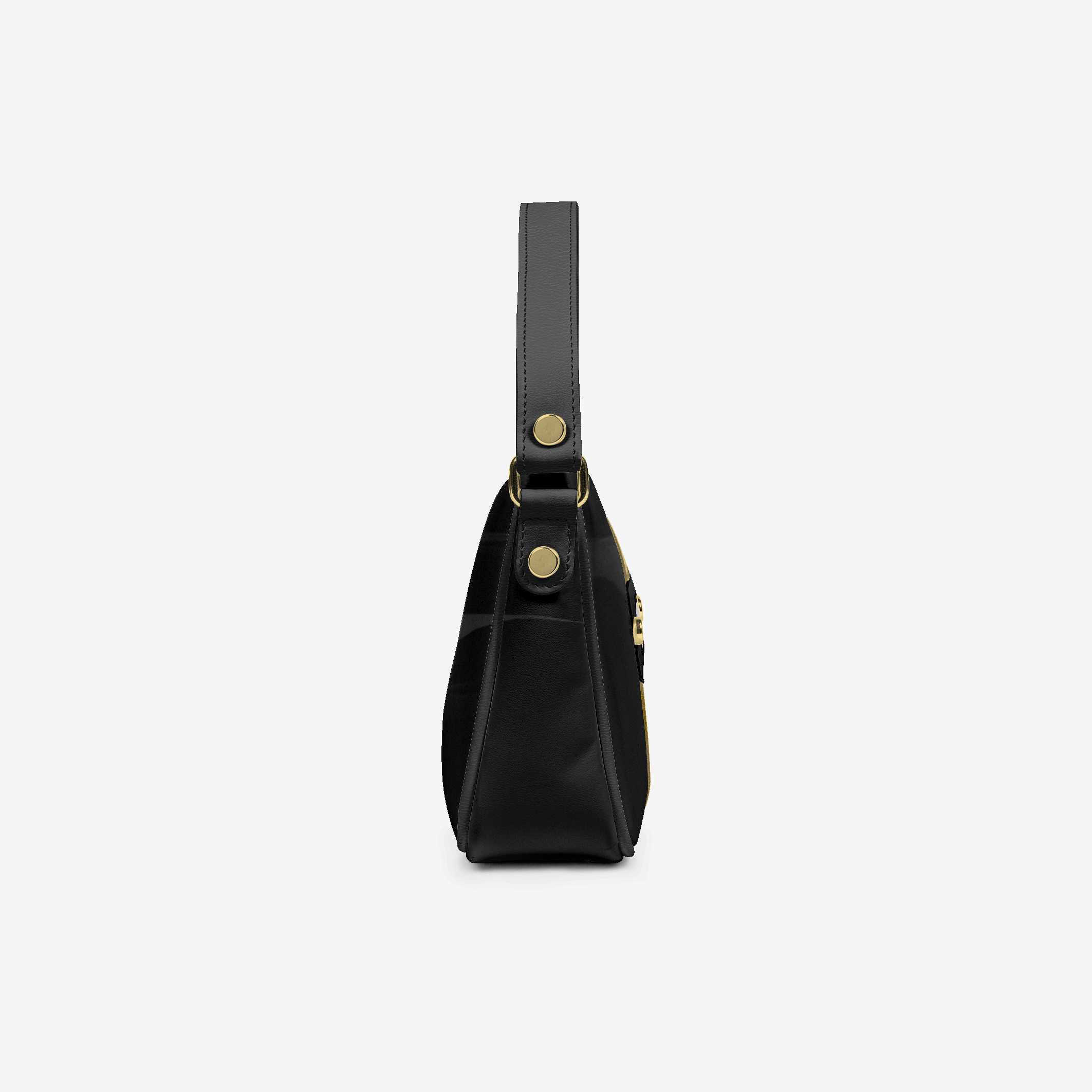 Handbag BYMANYC ® New York – Couture Vegan Vertical Band in Black & Gold Luxe