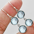 Sky Blue Topaz Checker Briolette Earrings E-1006 SDE89480