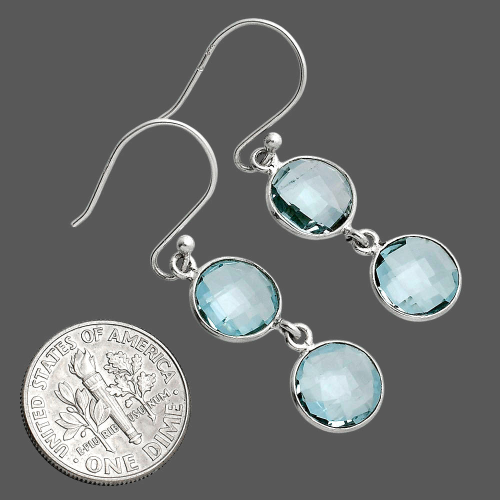 Sky Blue Topaz Checker Briolette Earrings E-1006 SDE89480