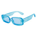 ASHER - Small Thick Frame Rectangle Sunglasses 90s Fashion Clear Blue