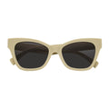 AUDREY - Womens Oversize Mid Century Modern Cat Eye Sunglasses Cream Smoke Tint