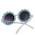 FLOWER LEI - Kids Small Round Flower Sunglasses Blue Lavender